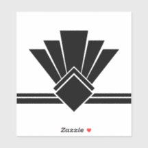 Art Deco Schwarz-weiße Lüfterklammer und Tile