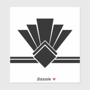 Art Deco Schwarz-weiße Lüfterklammer und Tile Aufkleber