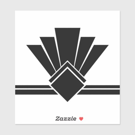Art Deco Schwarz-weiße Lüfterklammer und Tile Aufkleber (Blatt)