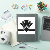 Art Deco Schwarz-weiße Lüfterklammer und Tile Aufkleber (iPad Hülle)