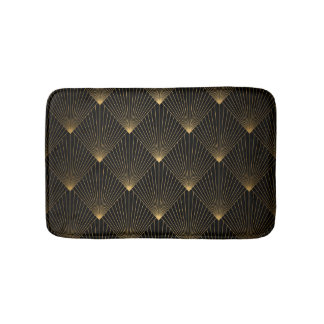Art Deco: Schwarze Gold Elegance. Badematte