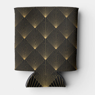 Art Deco: Schwarze Gold Elegance. Dosenkühler