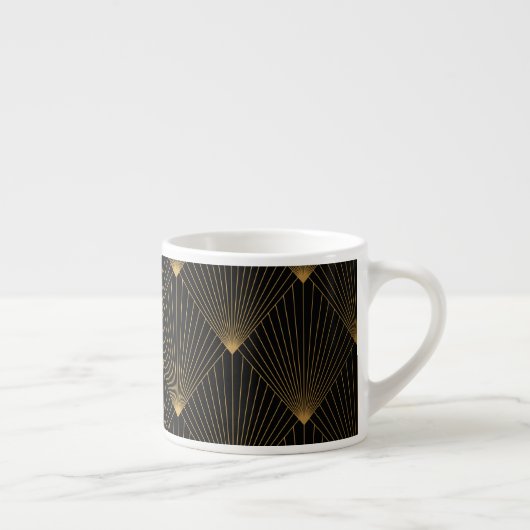 Art Deco: Schwarze Gold Elegance. Espressotasse (Rechts)