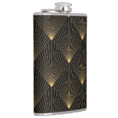 Art Deco: Schwarze Gold Elegance. Flachmann (Rechts)