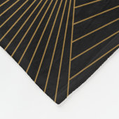 Art Deco: Schwarze Gold Elegance. Fleecedecke (Ecke)