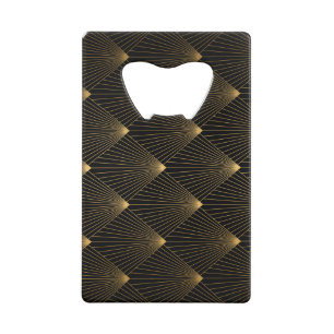 Art Deco: Schwarze Gold Elegance. Geldbeutel Flaschenöffner