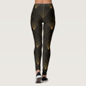 Art Deco: Schwarze Gold Elegance. Leggings (Rückseite)