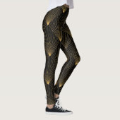 Art Deco: Schwarze Gold Elegance. Leggings (Rechts)
