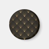 Art Deco: Schwarze Gold Elegance. Magnet (Vorne)