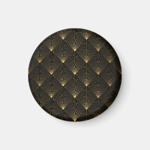 Art Deco: Schwarze Gold Elegance. Magnet