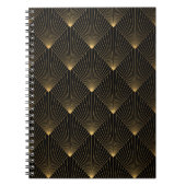 Art Deco: Schwarze Gold Elegance. Notizblock (Vorderseite)
