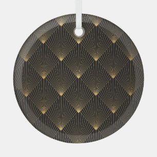 Art Deco: Schwarze Gold Elegance. Ornament Aus Glas
