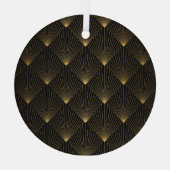 Art Deco: Schwarze Gold Elegance. Ornament Aus Glas (Rückseite)