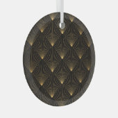 Art Deco: Schwarze Gold Elegance. Ornament Aus Glas (Vorderseite Rechts)