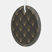 Art Deco: Schwarze Gold Elegance. Ornament Aus Glas (Vorderseite links)
