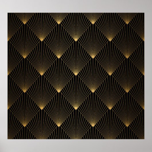 Art Deco: Schwarze Gold Elegance. Poster (Vorne)