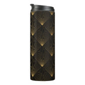 Art Deco: Schwarze Gold Elegance. Thermosbecher (Nach rechts gedreht)