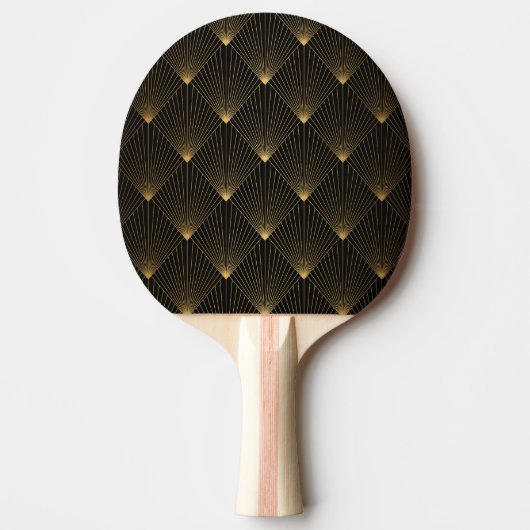 Art Deco: Schwarze Gold Elegance. Tischtennis Schläger (Vorderseite)