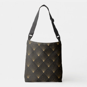 Art Deco: Schwarze Gold Elegance. Tragetaschen Mit Langen Trägern