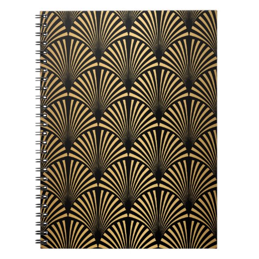 Art Déco: Schwarze Goldskala. Notizblock (Vorderseite)