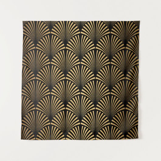 Art Déco: Schwarze Goldskala. Wandteppich (Vorderseite)