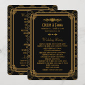 Art Deco Schwarze Hochzeitsprogramme Programm (Vorne/Hinten)