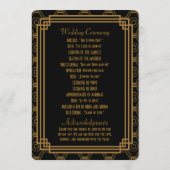 Art Deco Schwarze Hochzeitsprogramme Programm (Rückseite)