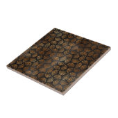 Art Deco Schwarze Kupferlüfter Muschel Graphic Fliese (Seite)