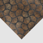 Art Deco Schwarze Kupferlüfter Muschel Graphic Seidenpapier (Ausschnitt)