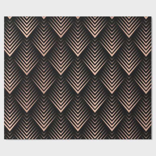 Art Deco Schwarze Rose Geschenkpapier (Flach)