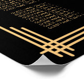 Art Deco Schwarzes Alphabetisches Hochzeitssortime Poster (Ecke)