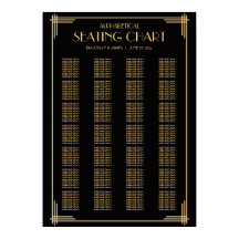 Art Deco Schwarzes Alphabetisches Hochzeitssortime