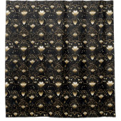 Art Deco Schwarzes Gold Duschvorhang (Vorderseite)