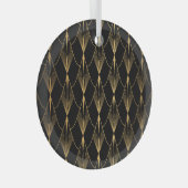 Art Deco: Schwarzes Gold Nahtloser Luxus Ornament Aus Glas (Vorderseite Rechts)