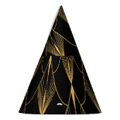 Art Deco: Schwarzes Gold Nahtloser Luxus Partyhütchen (Links)