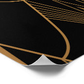 Art Deco: Schwarzes Gold Nahtloser Luxus Poster (Ecke)