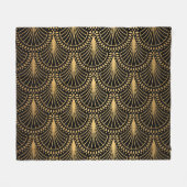 Art Deco, schwarzes Gold, nahtloses Muster. Fleecedecke (Vorderseite (Horizontal))