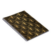 Art Deco, schwarzes Gold, nahtloses Muster. Notizblock (Rechte Seite)