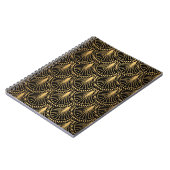 Art Deco, schwarzes Gold, nahtloses Muster. Notizblock (Linke Seite)