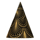 Art Deco, schwarzes Gold, nahtloses Muster. Partyhütchen (Links)