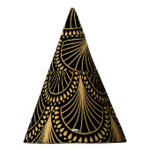 Art Deco, schwarzes Gold, nahtloses Muster. Partyhütchen (Rechts)