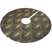 Art Deco, schwarzes Gold, nahtloses Muster. Polyester Weihnachtsbaumdecke (Schrägansicht)