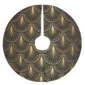 Art Deco, schwarzes Gold, nahtloses Muster. Polyester Weihnachtsbaumdecke (Vorderseite)