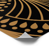 Art Deco, schwarzes Gold, nahtloses Muster. Poster (Ecke)