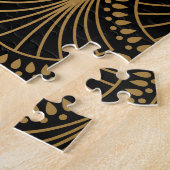 Art Deco, schwarzes Gold, nahtloses Muster. Puzzle (Seite)