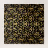 Art Deco, schwarzes Gold, nahtloses Muster. Puzzle (Horizontal)