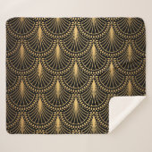 Art Deco, schwarzes Gold, nahtloses Muster. Sherpadecke (Vorderseite (Horizontal))