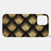 Art Deco, schwarzes goldenes Muster. Case-Mate iPhone Hülle (Rückseite (Horizontal))