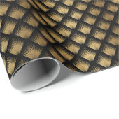 Art Deco, schwarzes goldenes Muster. Geschenkpapier (Rolleneckpunkt)