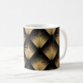 Art Deco, schwarzes goldenes Muster. Kaffeetasse (VorderseiteRechts)